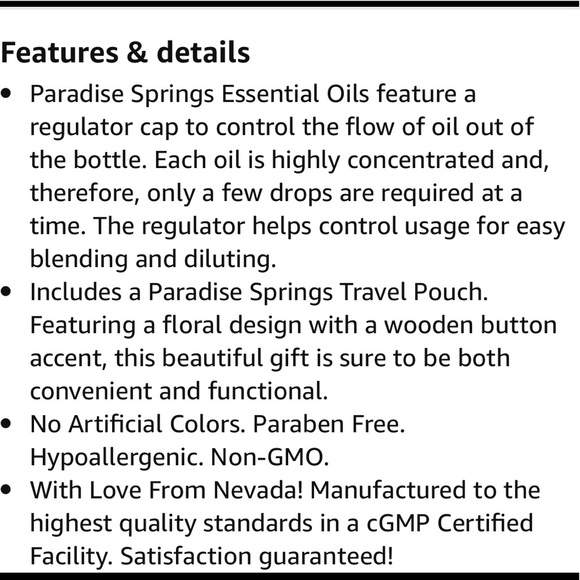 Paradise Springs Essential Oils | 4 Bottles | Eucalyptus Lavender Lemon Tea Tree - Picture 7 of 11